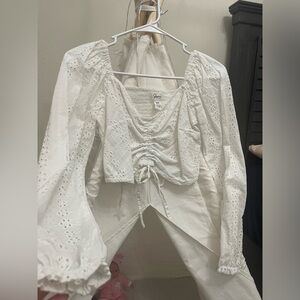NWOT White Eyelet Lace Top
